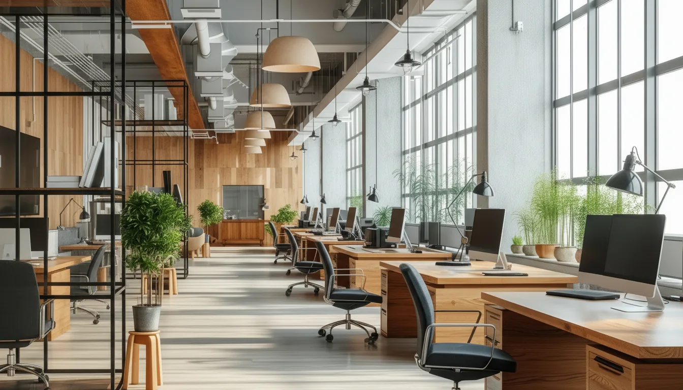 Modern professional office space with clean workstations showcasing our Signature Commercial cleaning service