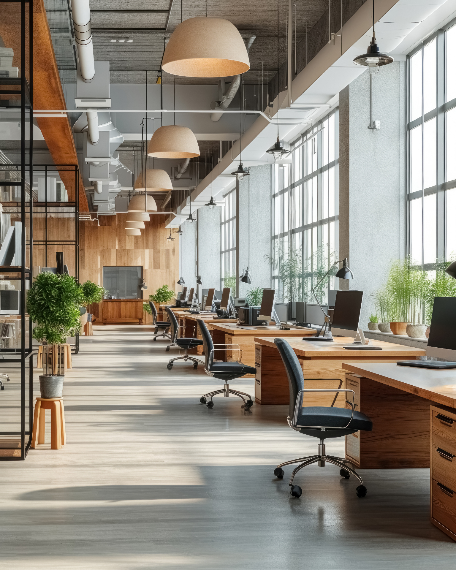 Modern professional office space with clean workstations showcasing our Signature Commercial cleaning service